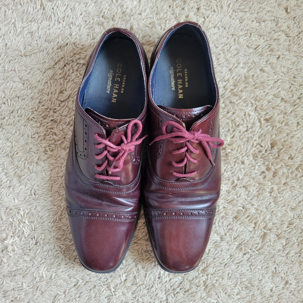 Cole Haan Grand Men's Oxford Dress Shoes Size 9 Burgundy/Red/Brown